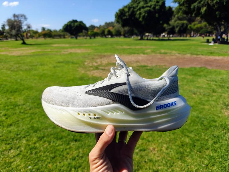 Beautiful photo of Brooks Glycerin Max shoe on picturesque background